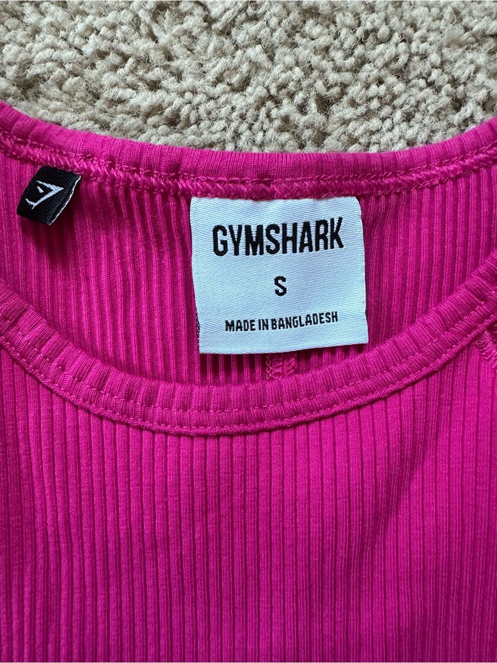 Gymshark Hot Pink Ribbed Tank. - Picture 2 of 5